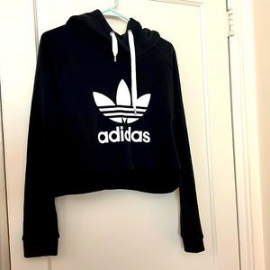 adidas black and white sweater size: L